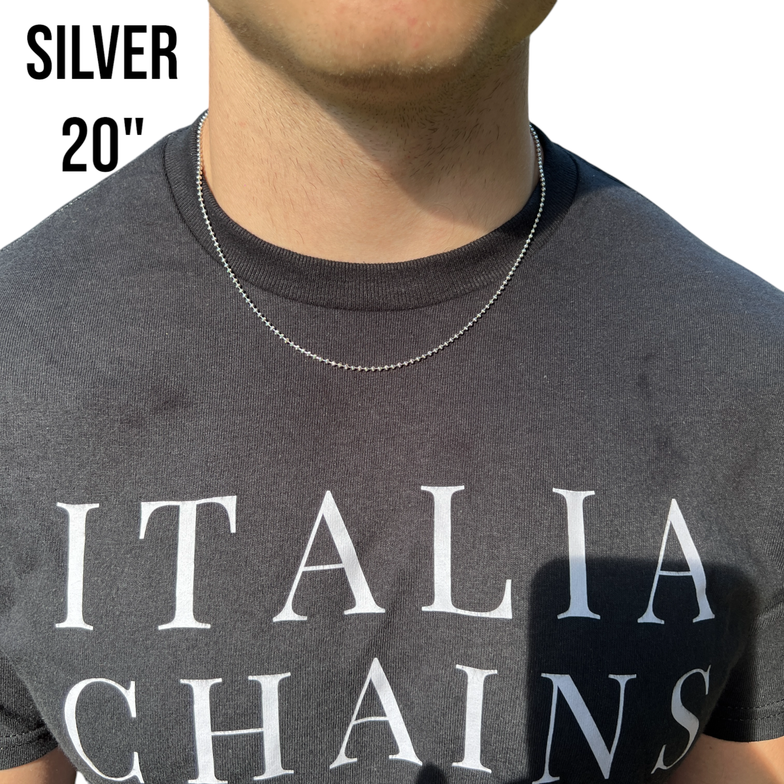 925 Sterling Silver 2mm Bead Chain Necklace