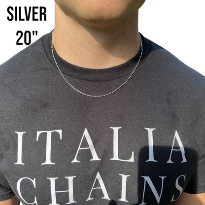 925 Sterling Silver 2mm Bead Chain Necklace