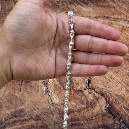 925 Sterling Silver 8mm Barbed Wire Chain Necklace