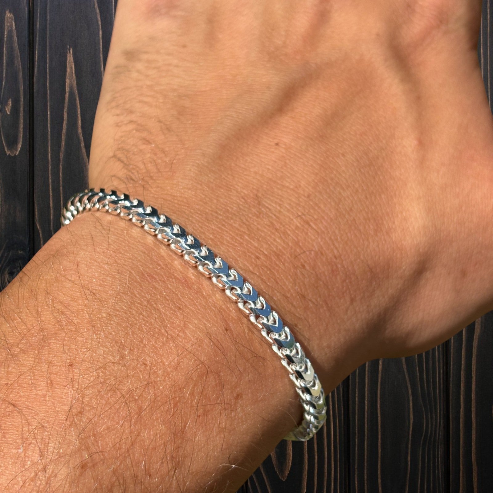 925 Sterling Silver 4mm Franco Bracelet