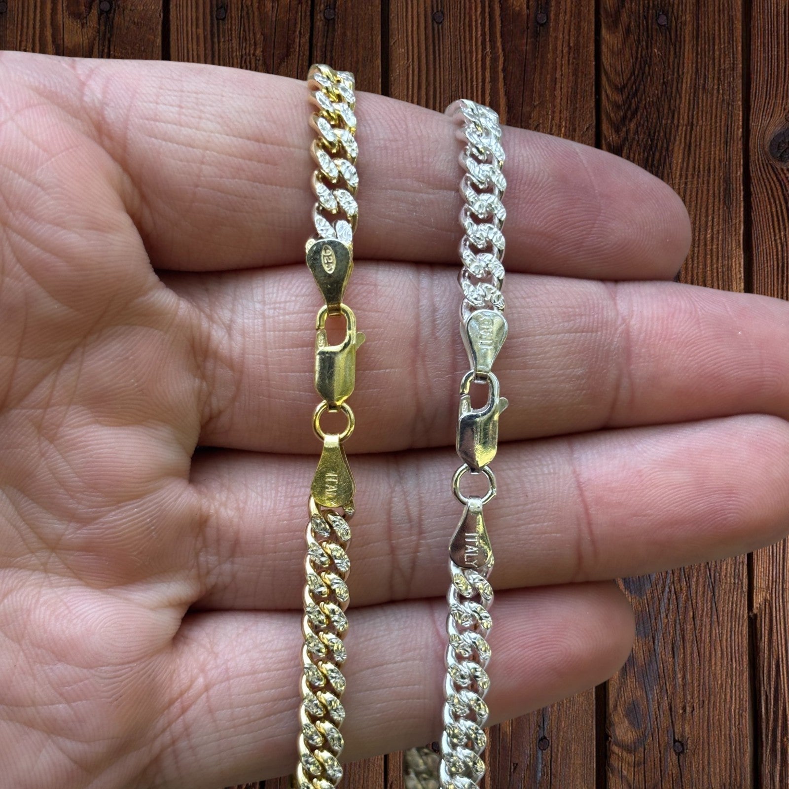 925 Sterling Silver 5mm Diamond Cut Miami Cuban Chain Necklace