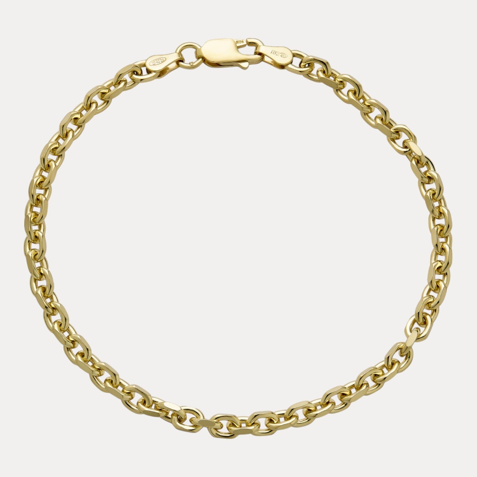 925 Sterling Silver 4mm Anchor Cable Bracelet