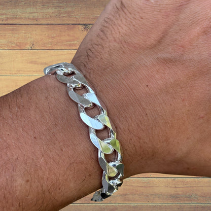 925 Sterling Silver 13.5mm Curb Bracelet