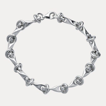 925 Sterling Silver 8mm Barbed Wire Jailhouse Link Bracelet