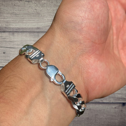 925 Sterling Silver 12mm Curb Bracelet