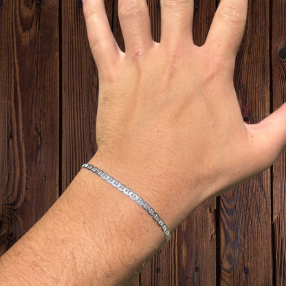 925 Sterling Silver 3mm Mariner Bracelet