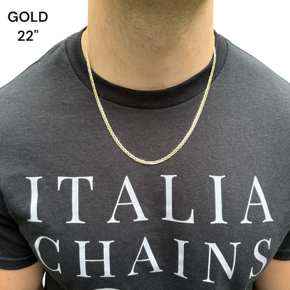 925 Sterling Silver 3mm Mariner Chain Necklace