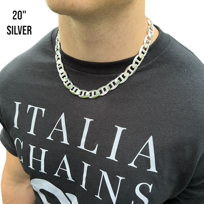 925 Sterling Silver 13mm Mariner Chain Necklace