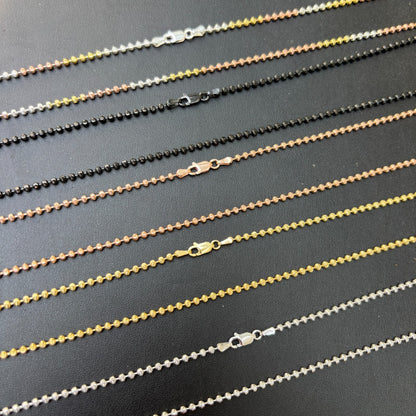 925 Sterling Silver 2.5mm Bead Chain Necklace