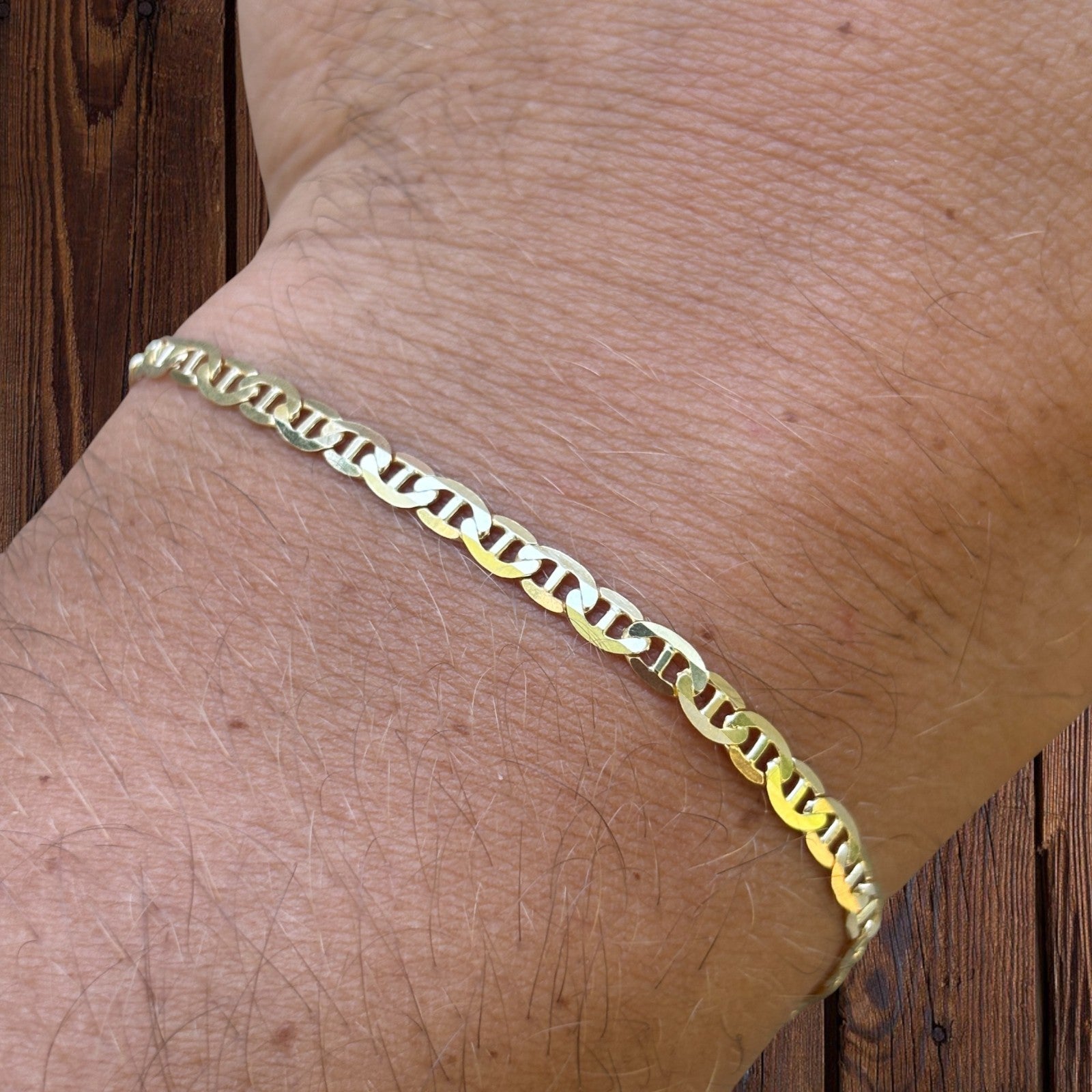 925 Sterling Silver 3mm Mariner Bracelet