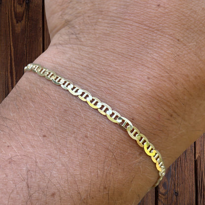 925 Sterling Silver 3mm Mariner Bracelet