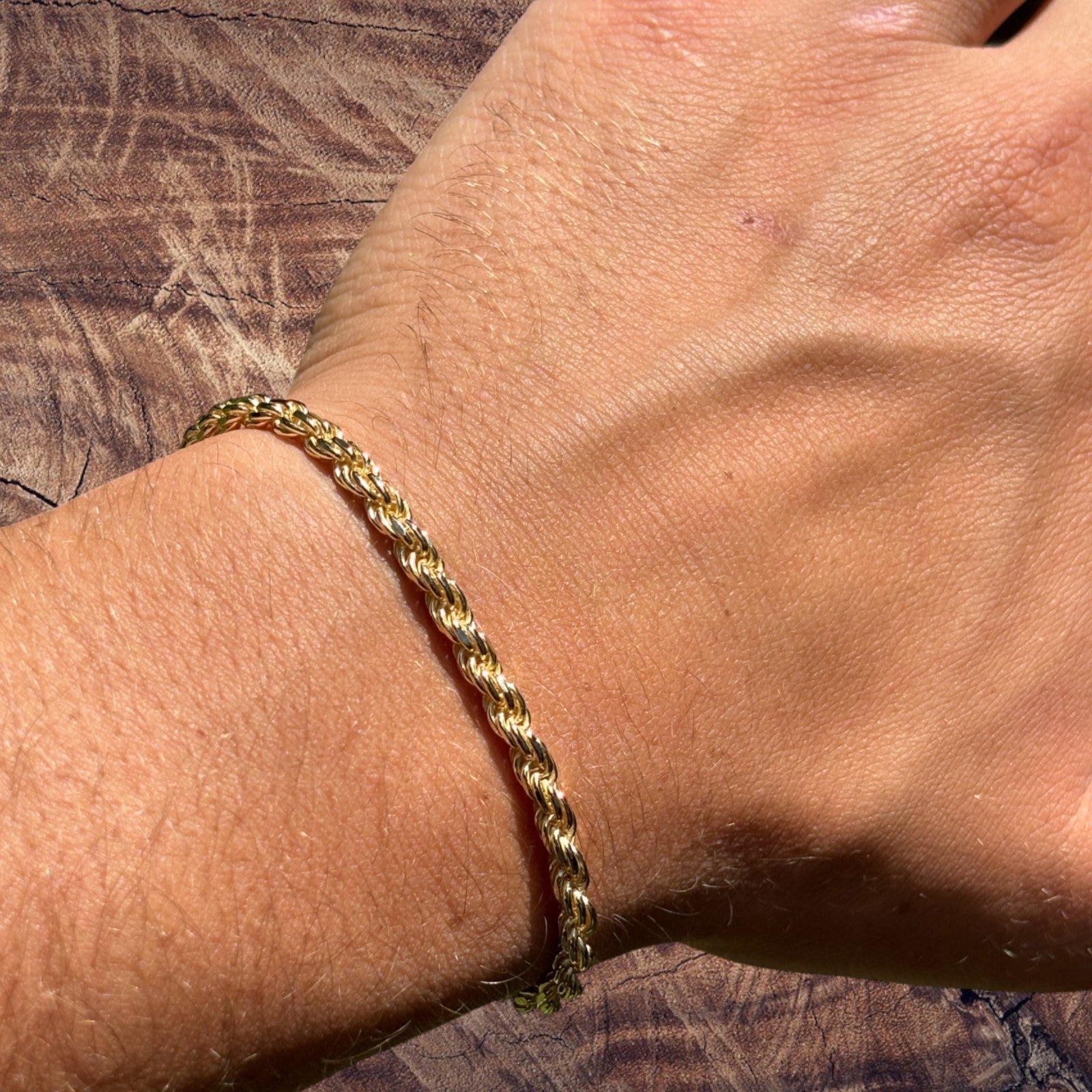 925 Sterling Silver 4mm Diamond Cut Rope Bracelet