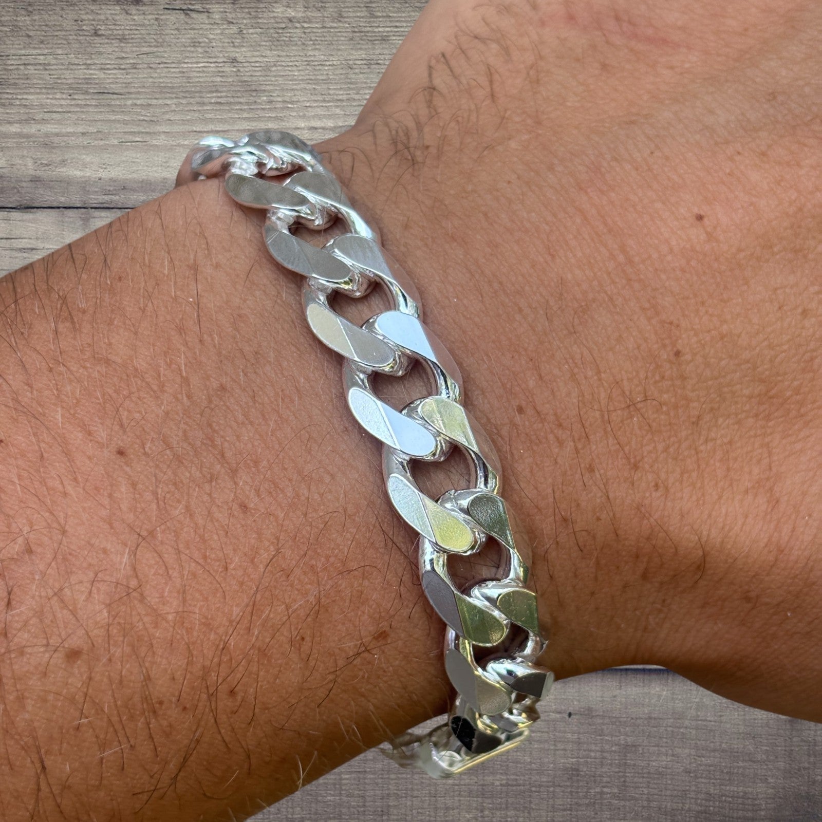 925 Sterling Silver 12mm Curb Bracelet