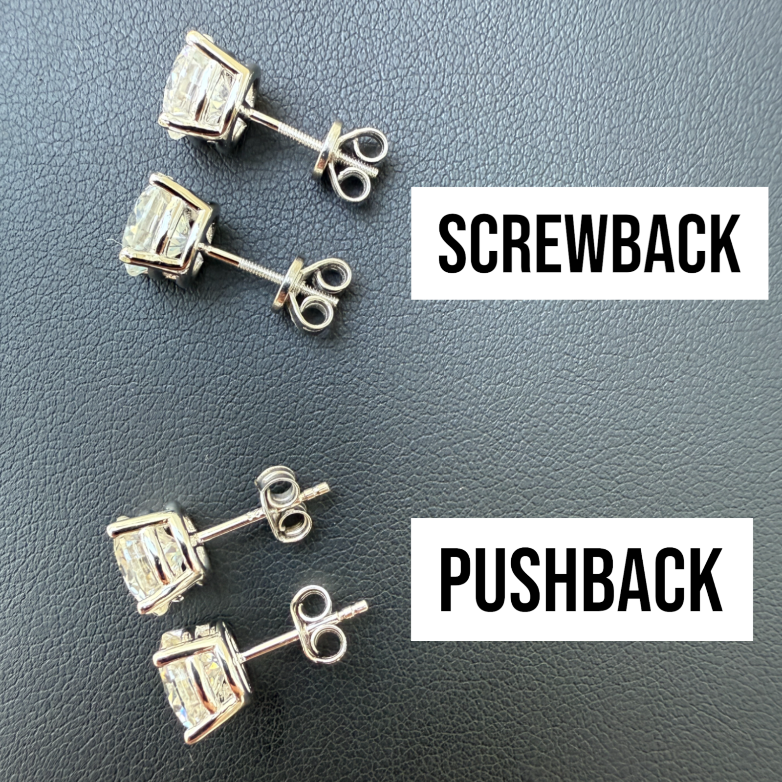 925 Sterling Silver 8mm Moissanite Earrings 4ct TW Studs