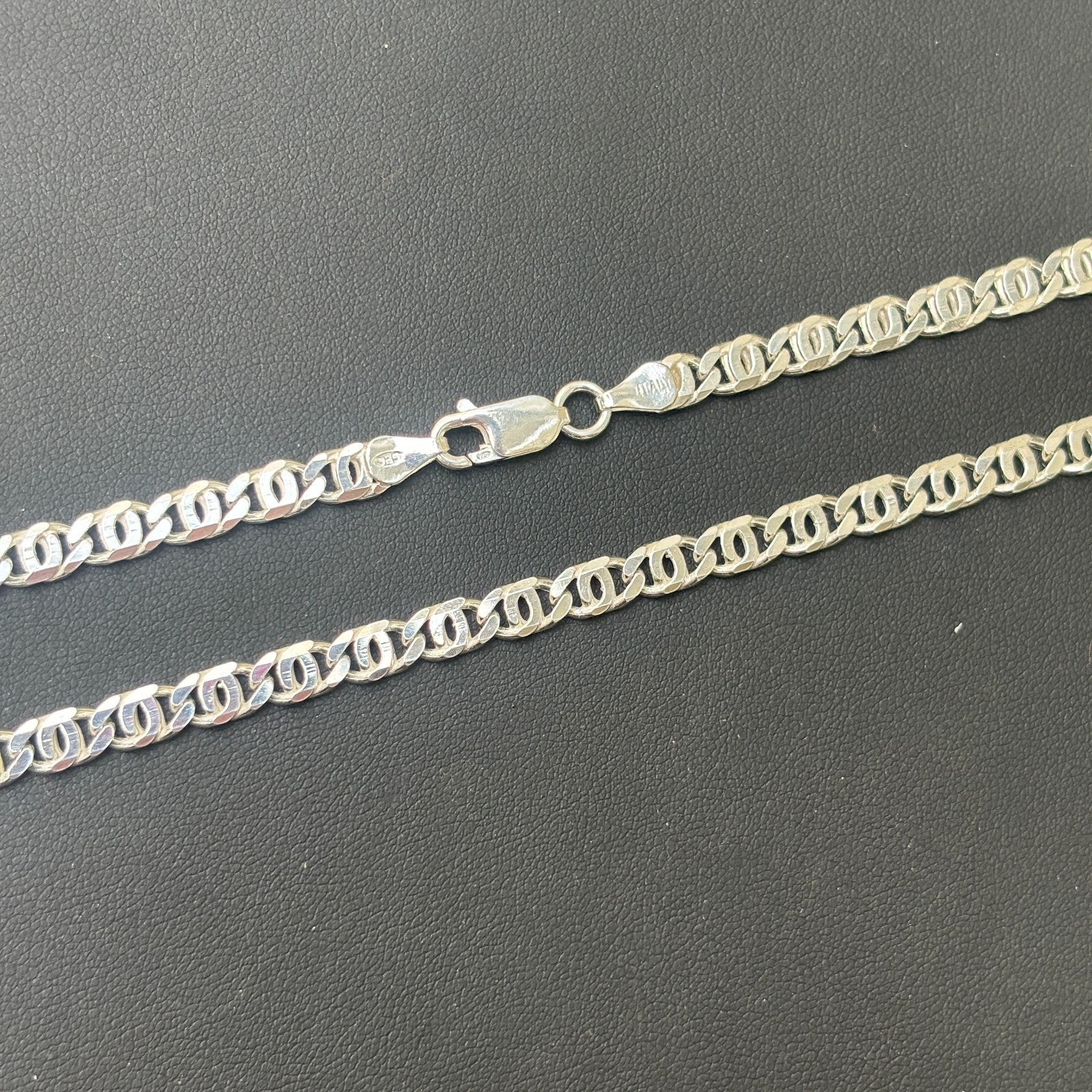 925 Sterling Silver 5.5mm Tiger Eye Chain Necklace