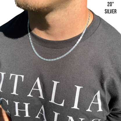 925 Sterling Silver 4mm Valentino Chain Necklace