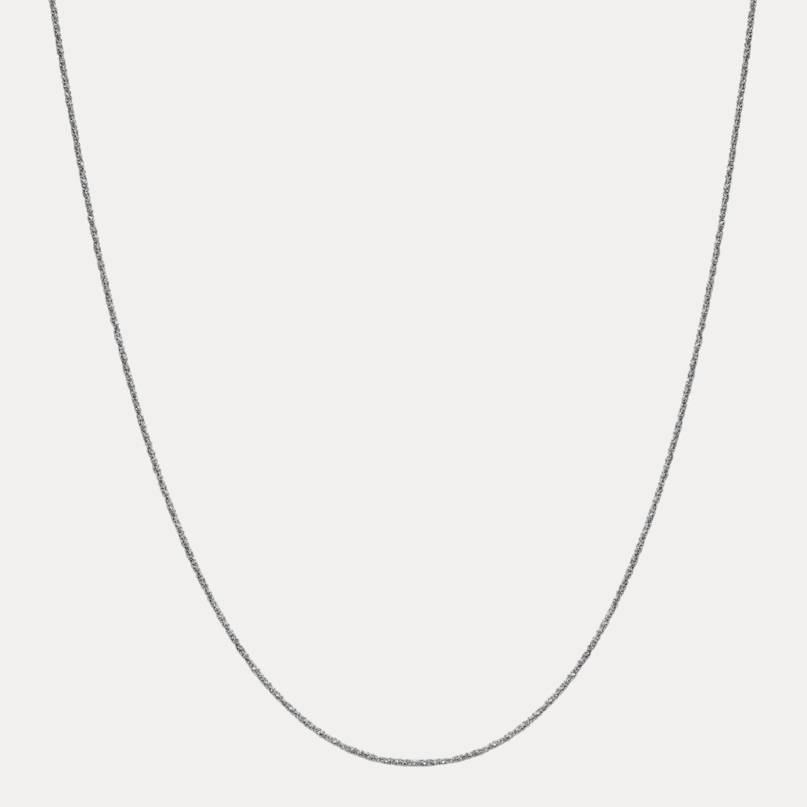 925 Sterling Silver 2mm Sparkle Rock Chain Necklace