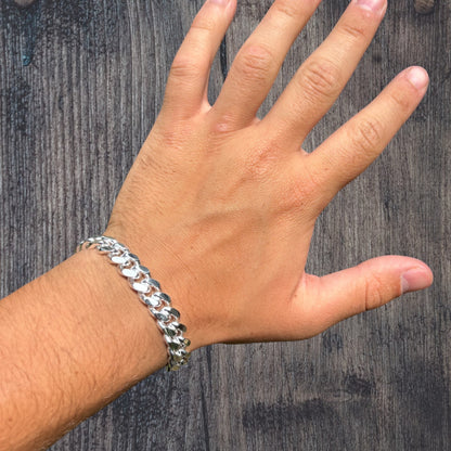 925 Sterling Silver 10mm Miami Cuban W. Box Clasp Bracelet