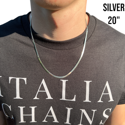 925 Sterling Silver 3.5mm Herringbone Chain Necklace