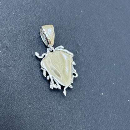 925 Sterling Silver Medusa Head Pendant With Moissanite - Small