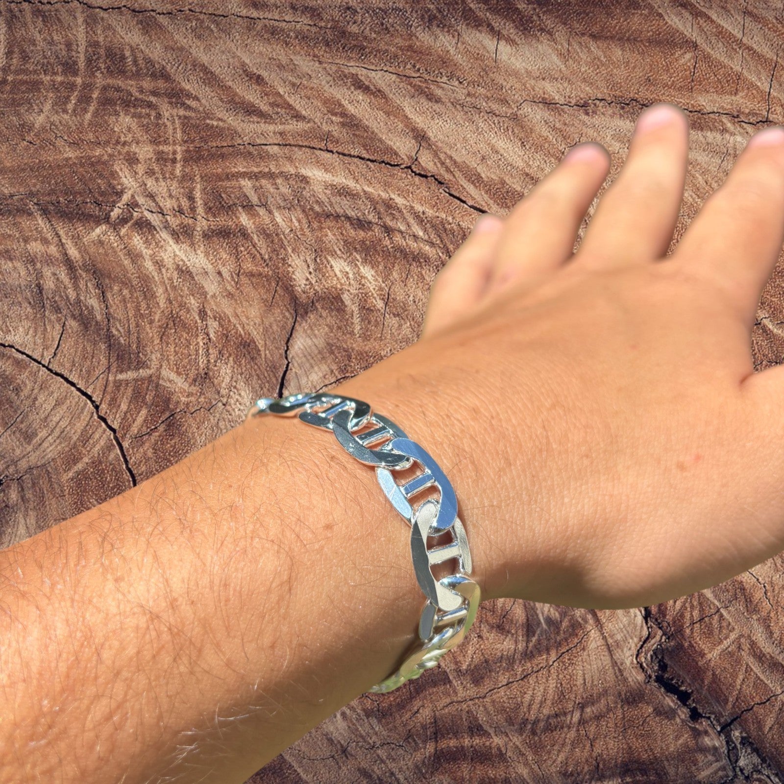 925 Sterling Silver 10mm Mariner Bracelet