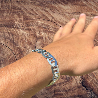 925 Sterling Silver 10mm Mariner Bracelet