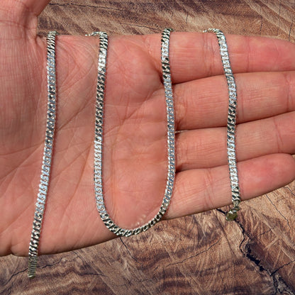 925 Sterling Silver 3.5mm Dollar Chain Necklace