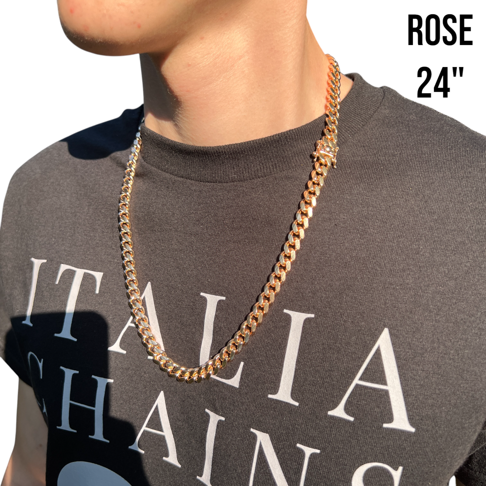 925 Sterling Silver 8mm Miami Cuban W. Box Clasp Chain Necklace