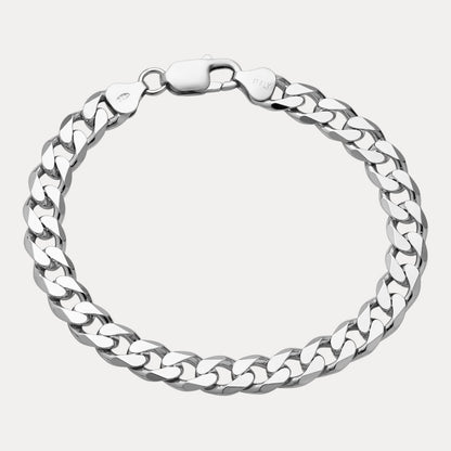 925 Sterling Silver 8mm Curb Bracelet