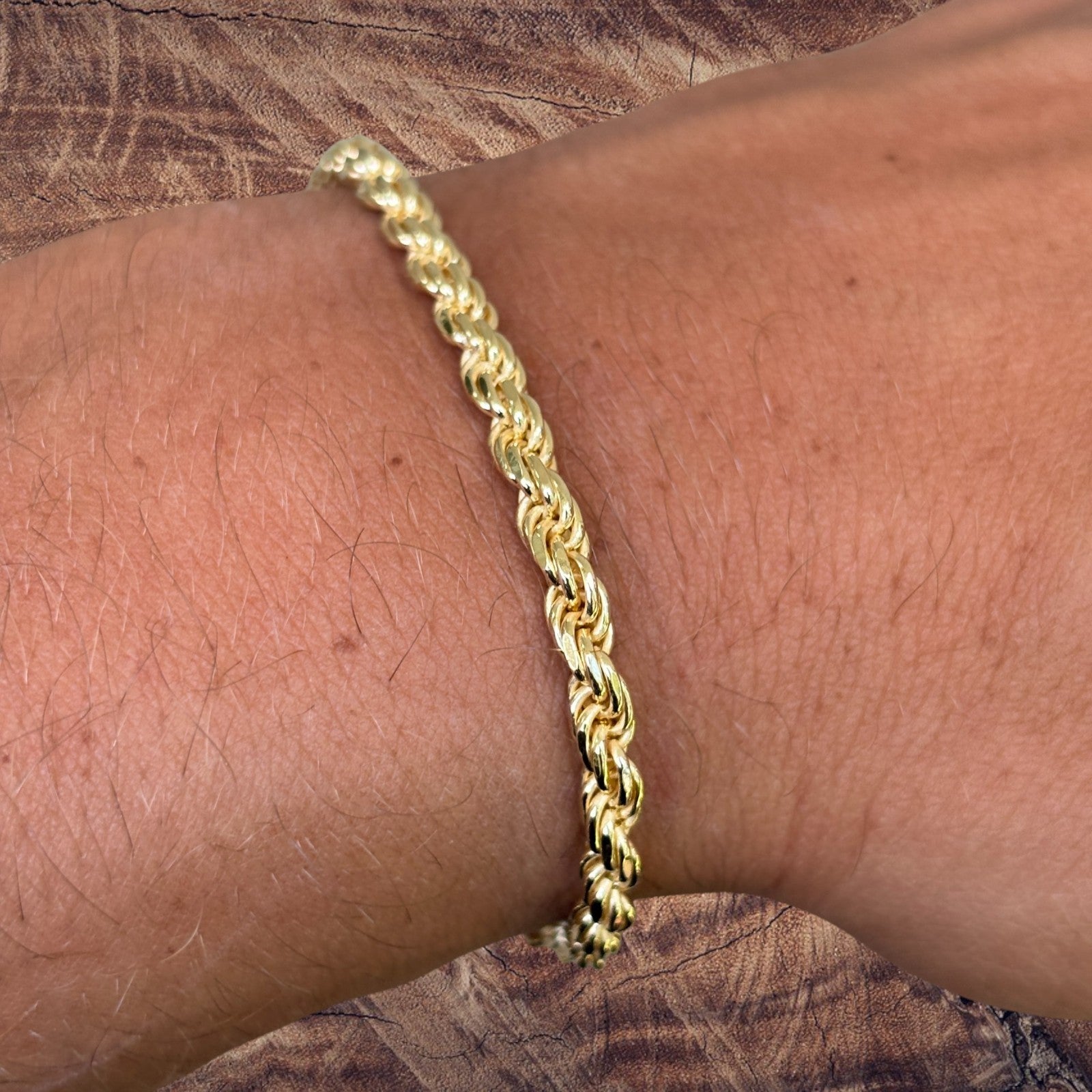 925 Sterling Silver 4mm Diamond Cut Rope Bracelet