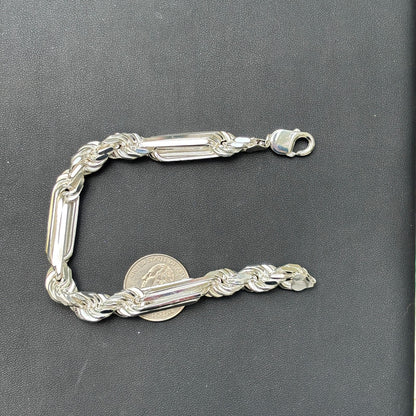 925 Sterling Silver 10mm Figarope Milano Bracelet