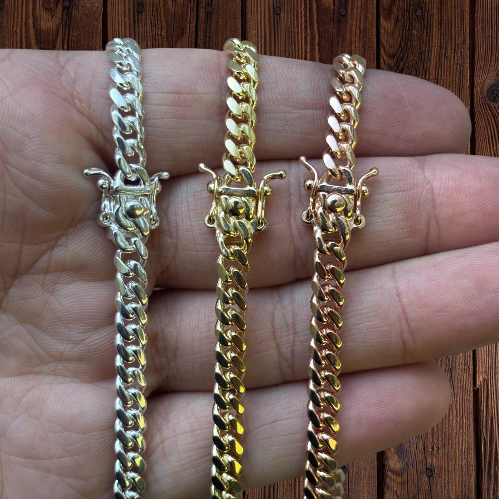 925 Sterling Silver 5mm Miami Cuban W. Box Clasp Chain Necklace