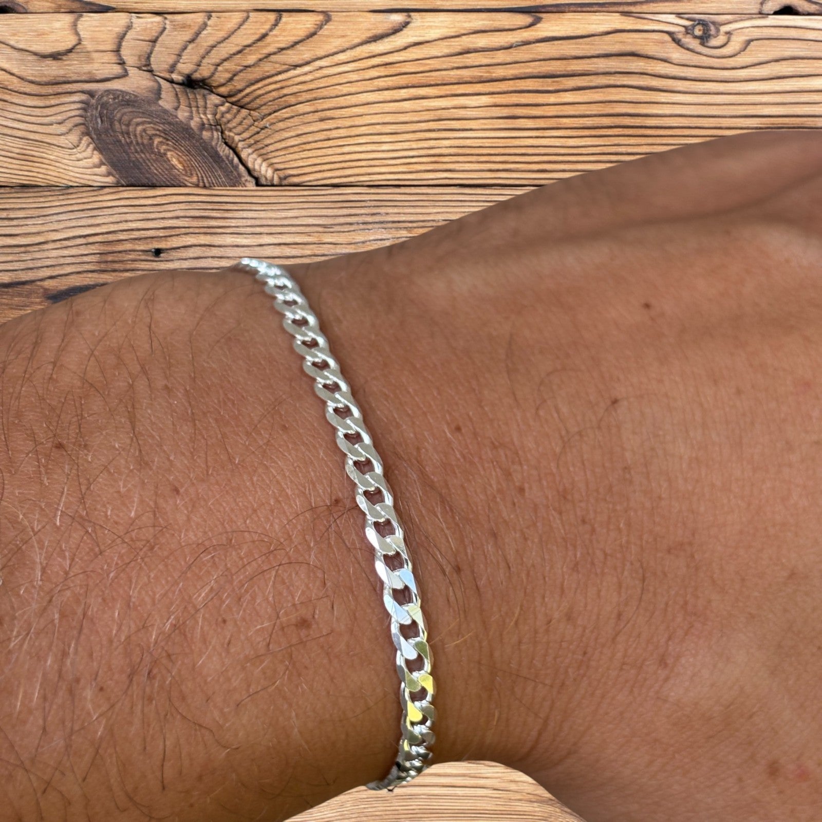 925 Sterling Silver 4mm Curb Bracelet