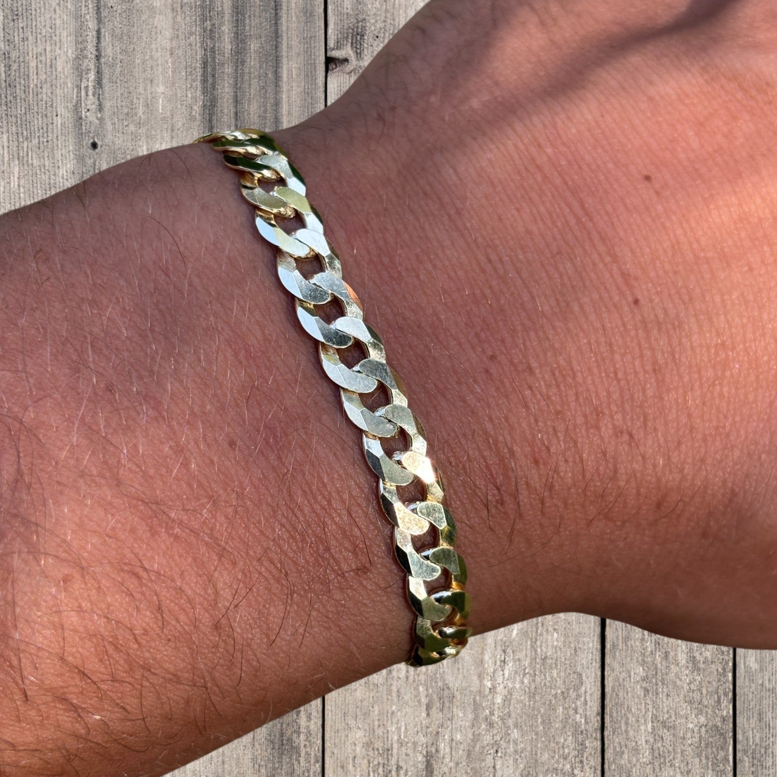 925 Sterling Silver 7mm Flat Curb Bracelet