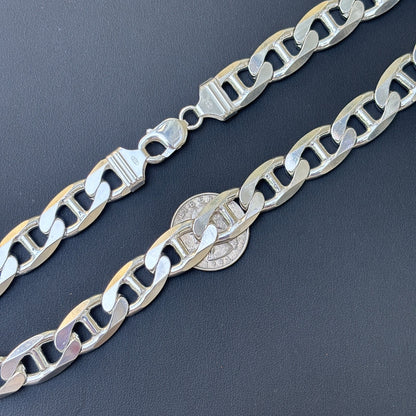 925 Sterling Silver 13mm Mariner Chain Necklace