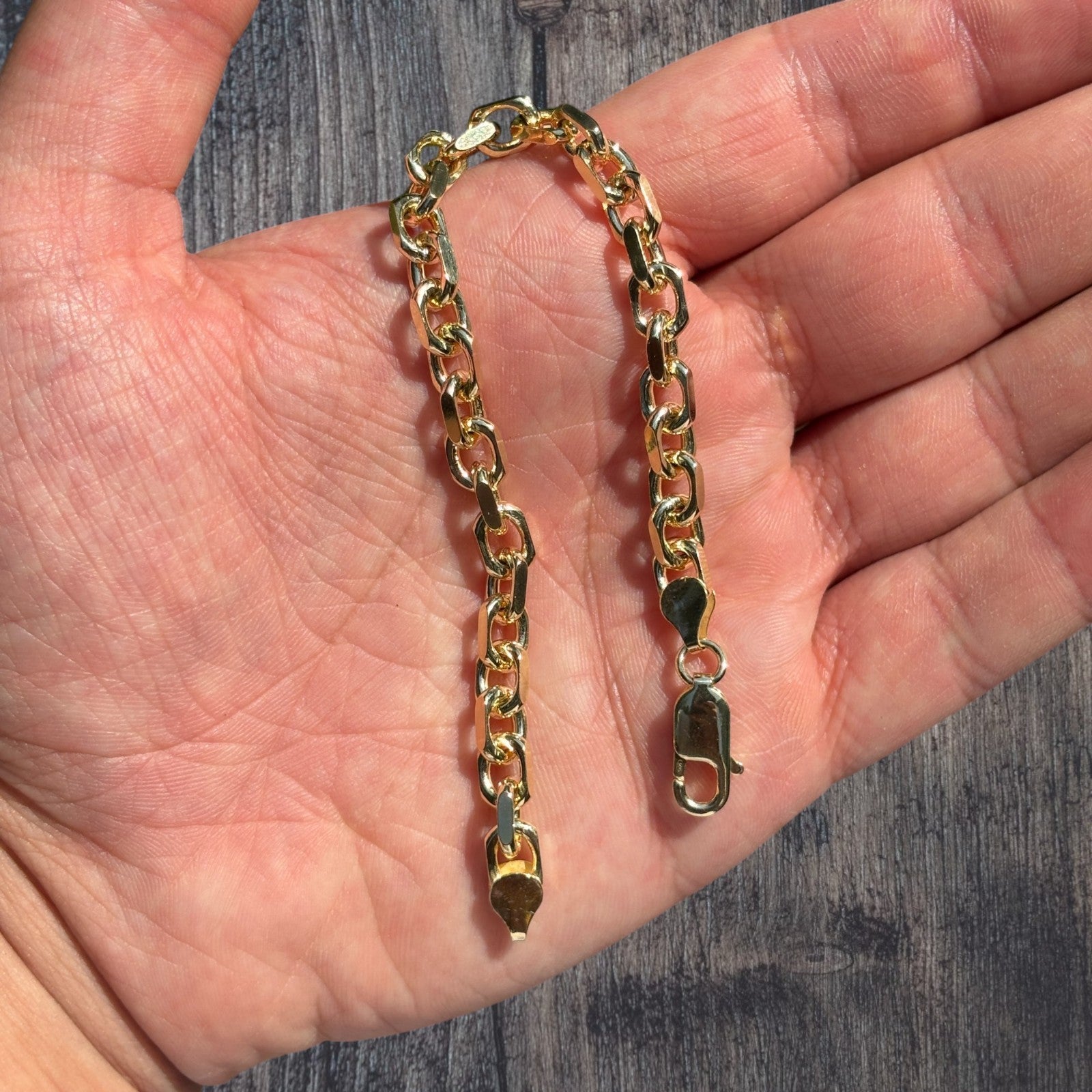 925 Sterling Silver 6mm Anchor Cable Bracelet