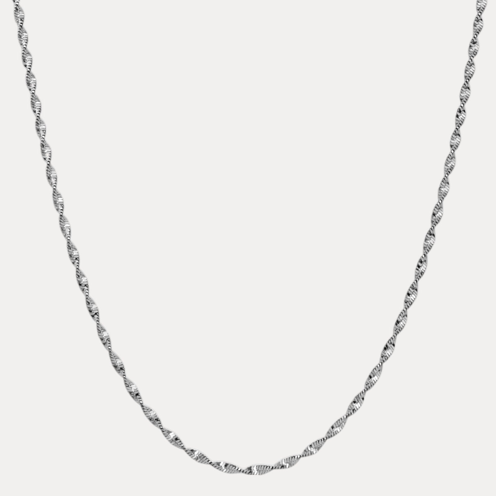 925 Sterling Silver 2.5mm Singapore Chain Necklace