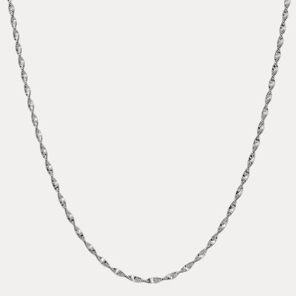 925 Sterling Silver 2.5mm Singapore Chain Necklace