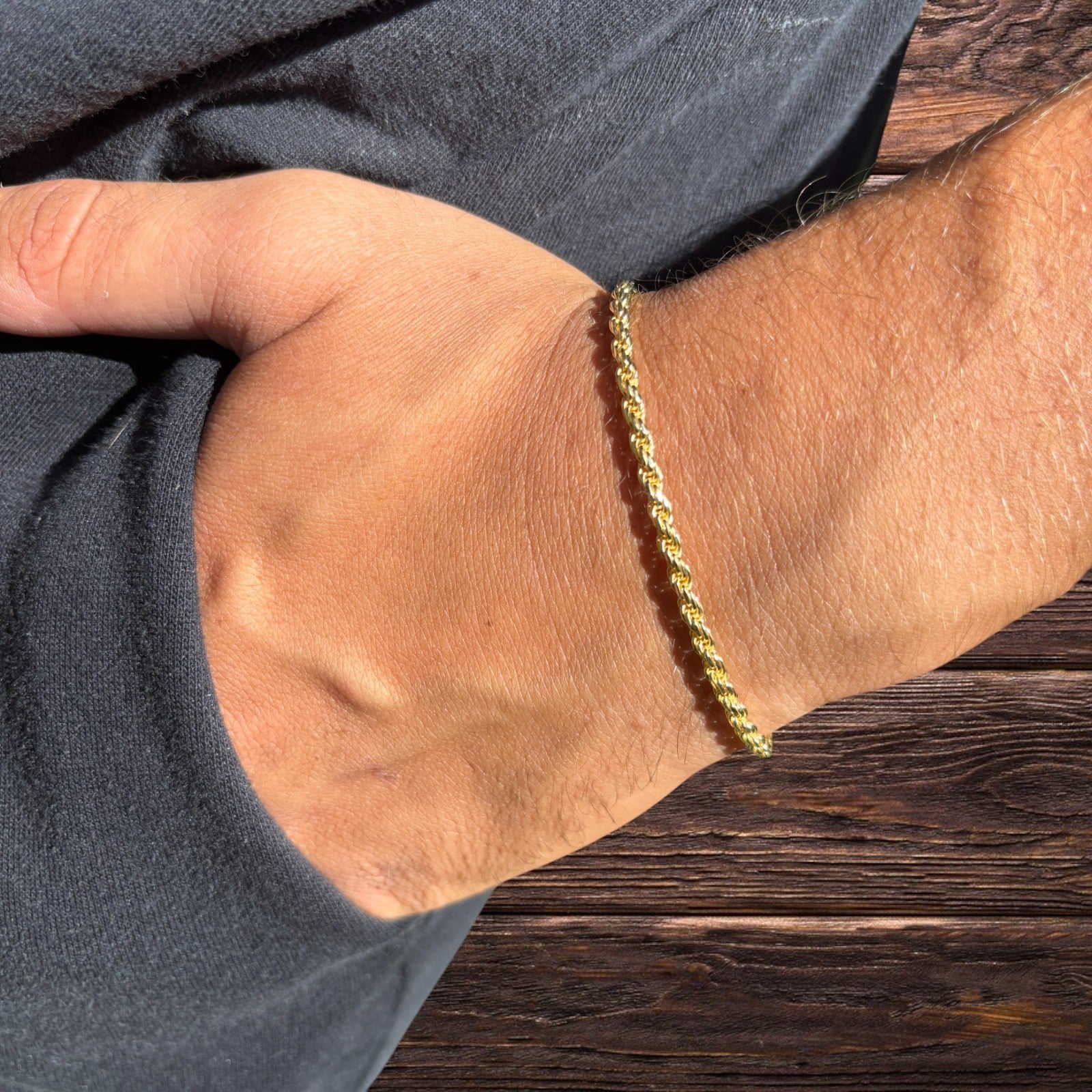 925 Sterling Silver 3mm Diamond Cut Rope Bracelet