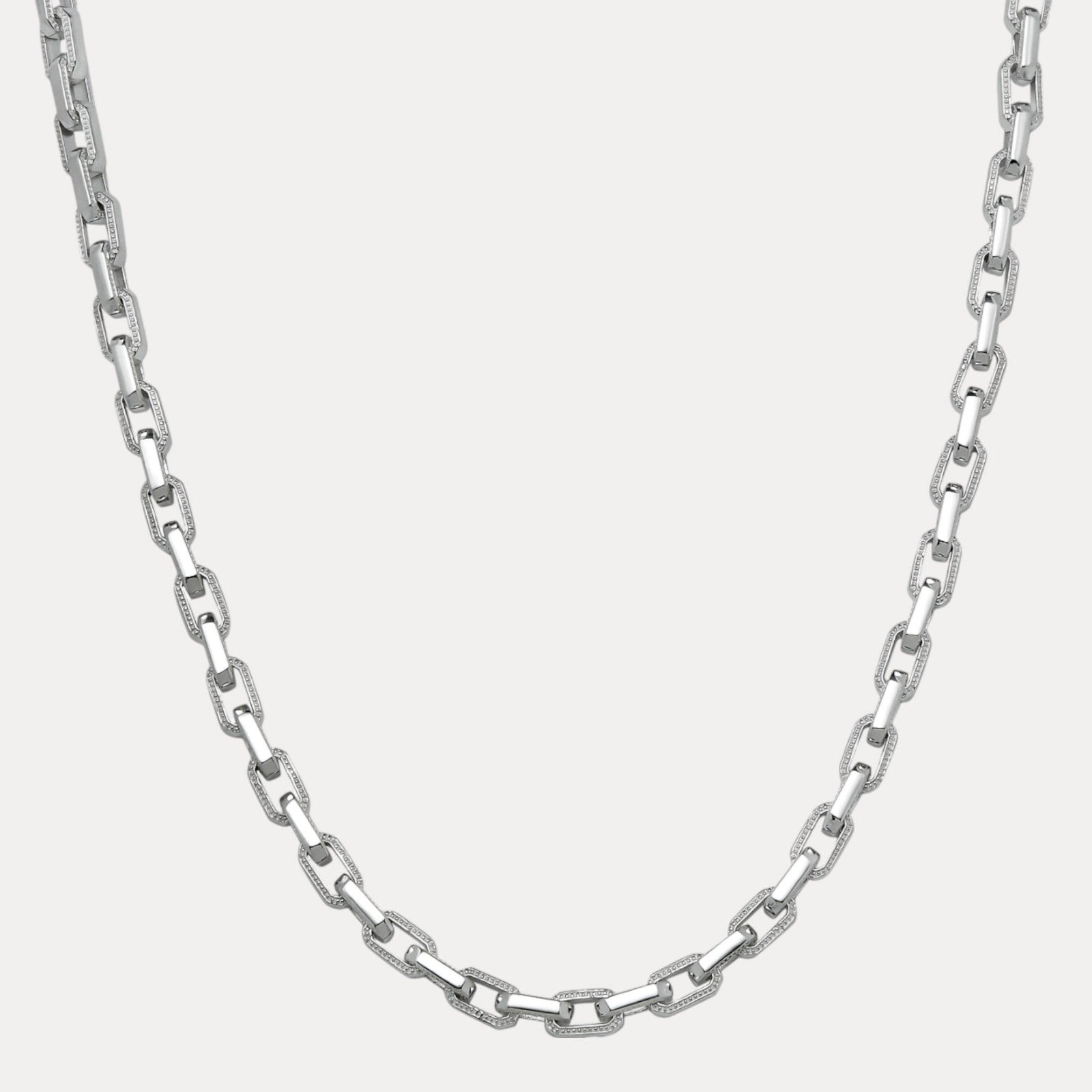 925 Sterling Silver 7mm Fancy Hermes Rolo Link Bracelet