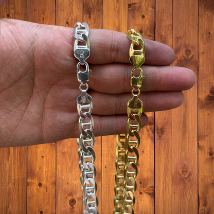 925 Sterling Silver 10mm Mariner Chain Necklace