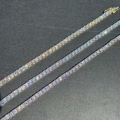 925 Sterling Silver 4mm Tennis Bracelet - CZ Or Moissanite