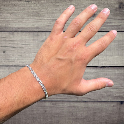 925 Sterling Silver 4.5mm Tiger Eye Bracelet