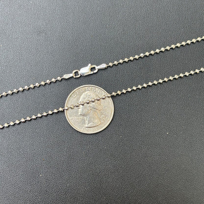 925 Sterling Silver 2mm Bead Chain Necklace