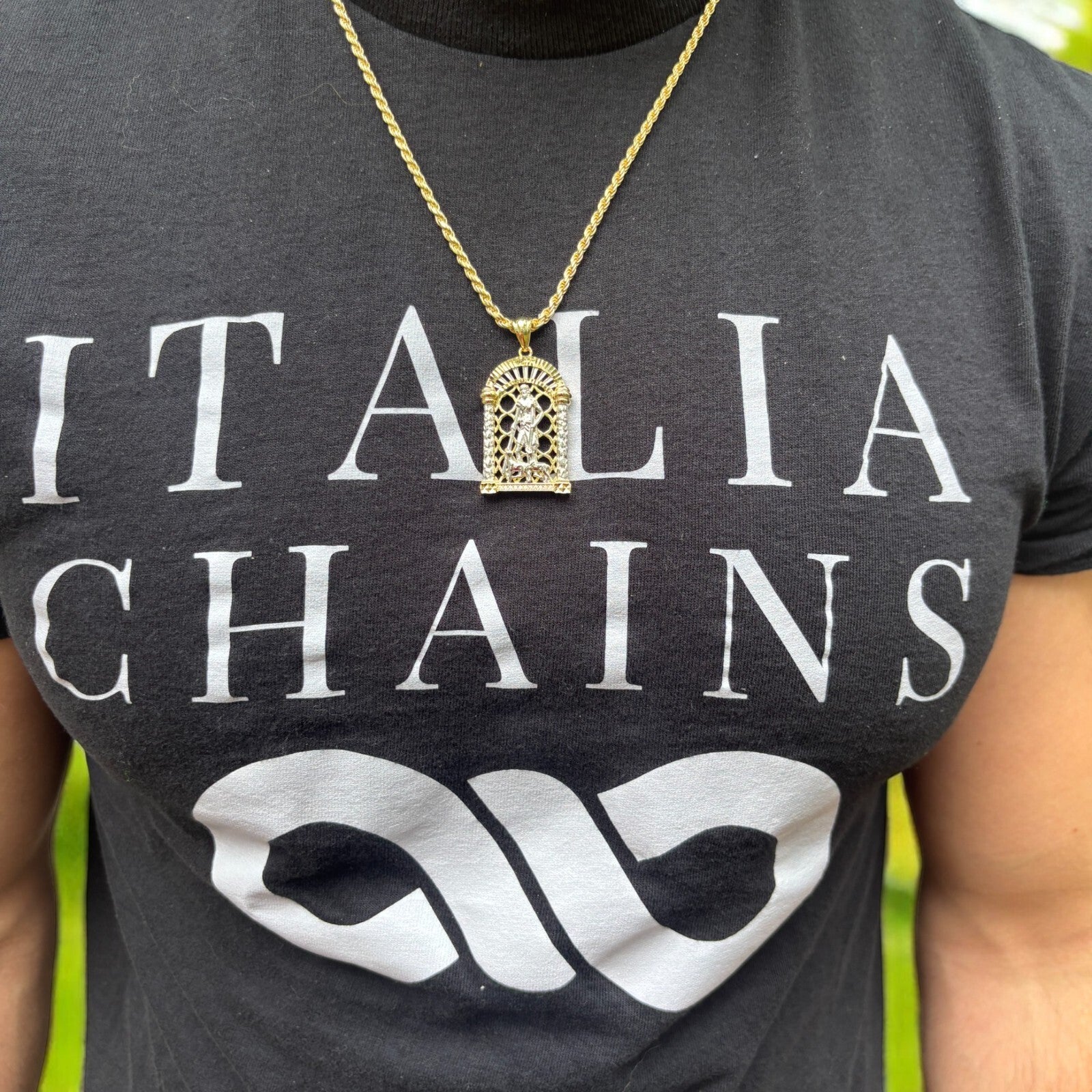 925 Sterling Silver St Lazarus Pendant With Moissanite