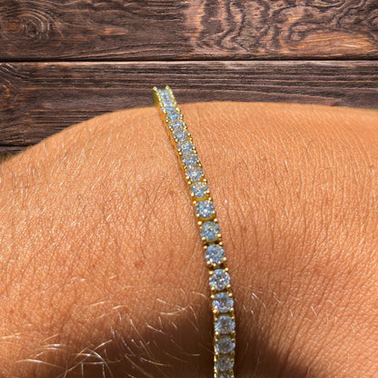 925 Sterling Silver 3mm Tennis Bracelet - CZ Or Moissanite