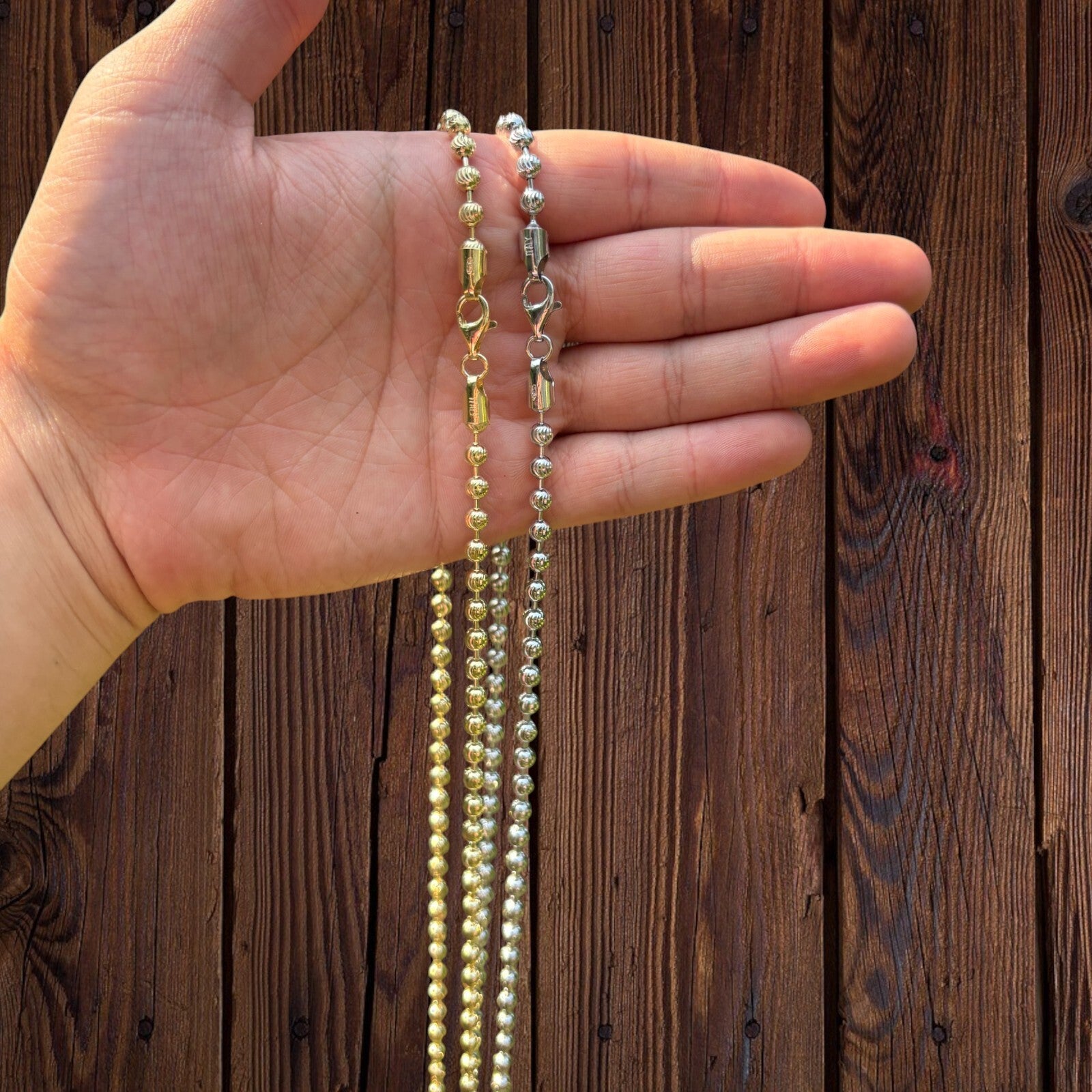 925 Sterling Silver 5mm Bead Chain Necklace