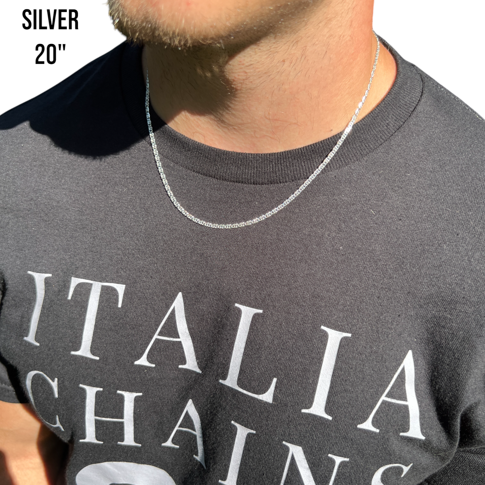 925 Sterling Silver 2.5mm Tiger Eye Chain Necklace