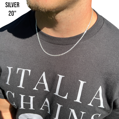 925 Sterling Silver 2.5mm Tiger Eye Chain Necklace