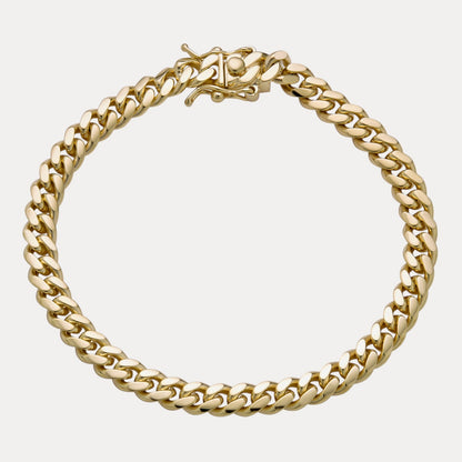 925 Sterling Silver 6mm Miami Cuban W. Box Clasp Bracelet